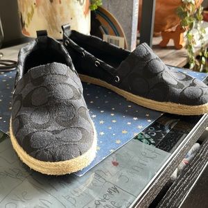 Coach espadrilles slip ons shoes size 7 black